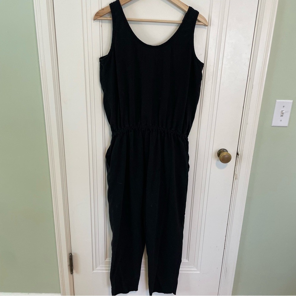 Frank & Eileen Cotton Jersey Tank Jumpsuit in Black Size Large - Picture 9 of 10